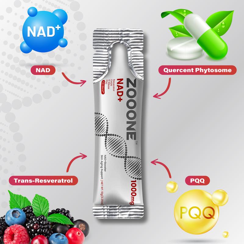 NAD+ Drink Mix for Skin Aging Support, Energy, and Focus | Berry Flavor